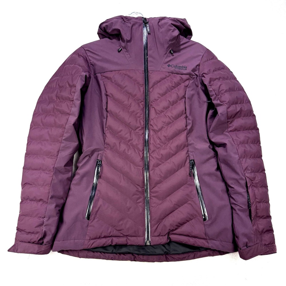 Columbia Titanium Jacket Bird Mountain Women S Plum Parka Hooded Nylon WK0468